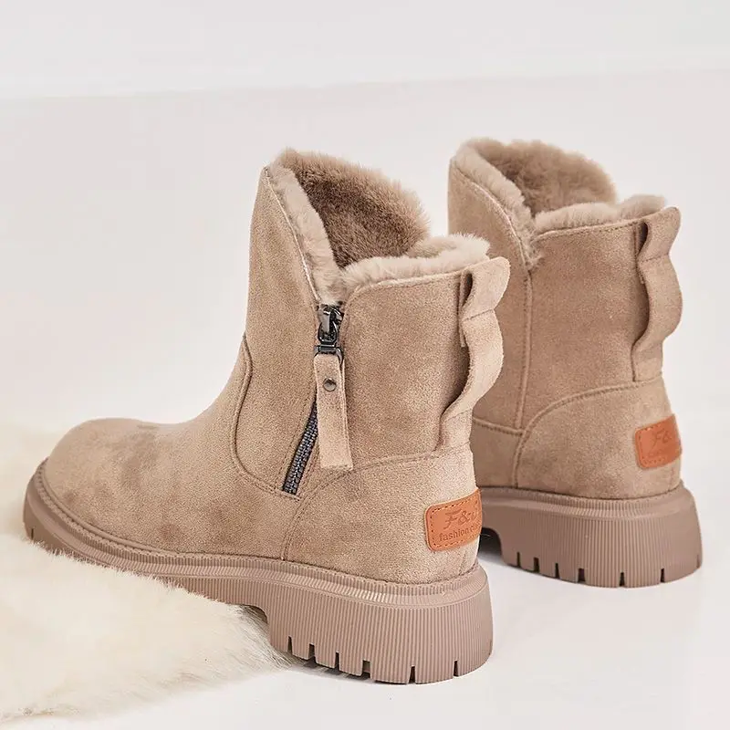2022 Fashion Women Winter Snow Boots Platform Warm Shoes Ankle Women Boots Black Furry Non-slip Plush Booties Woman Fur Boots