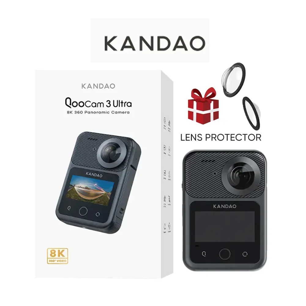 Фото Экшн-камера KanDao QooCam 3 360°, 8K, водонепроницаемая, для спорта, с двумя сенсорами 1/1.7 дюйма, фото 96 МП, HDR, быстрая диафрагма F1.6 №2