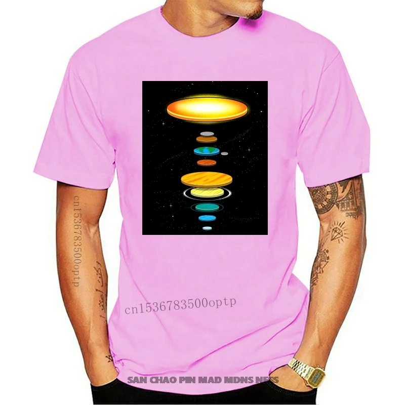 

Flat Earth T-Shirt Men Comedy T-Shirts The Flat Solar System
