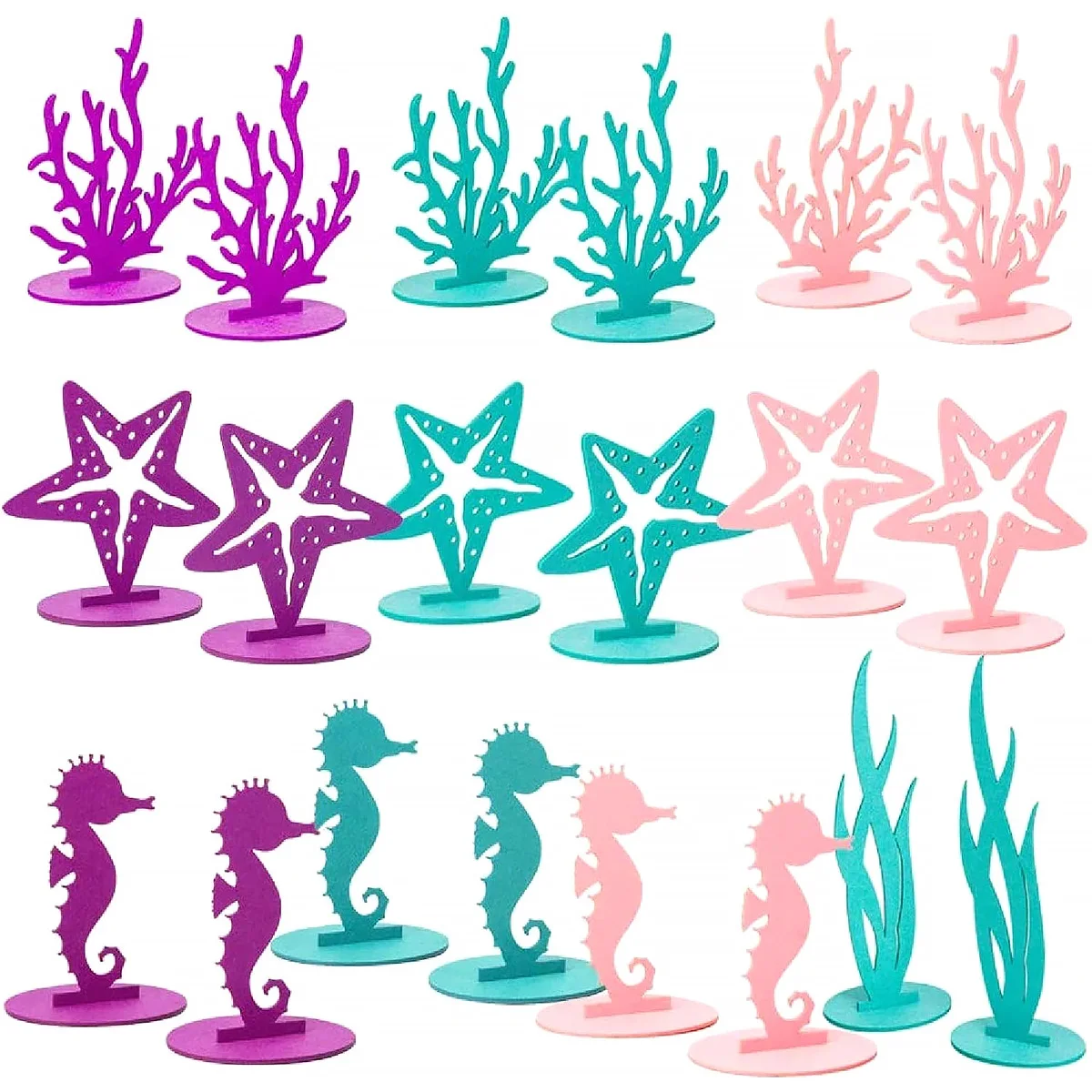 

20pcs Under the Sea Theme Table Felt Decorations with 20 Felt Bases DIY Party Felt Decorations Durable Ocean Table Centerpiece O