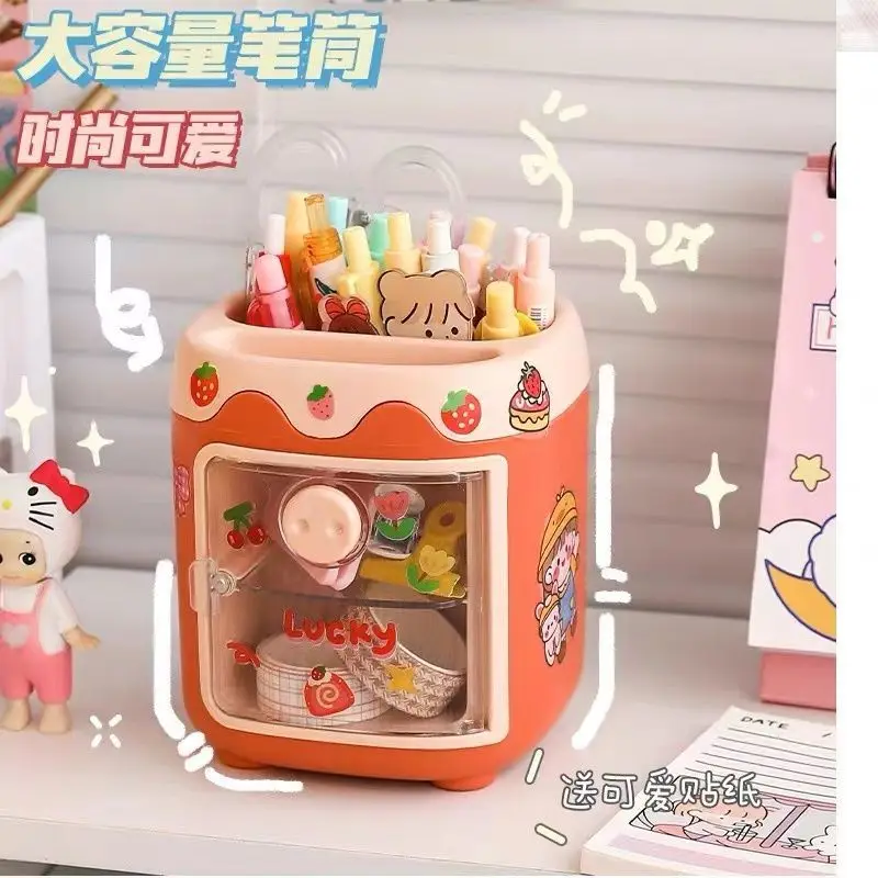 

Desktop Cute Pig Pen Holder Girl Heart Ins High-value Dormitory Sundries Multi-functional Cartoon Stationery Storage Box