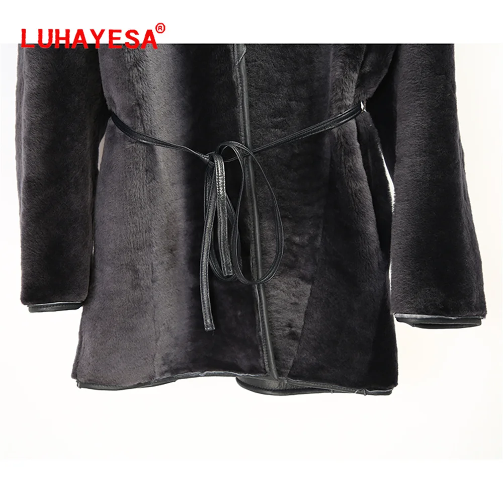 Женская одежда из овечьей овчины с турецкой мериносом 2024 тонкая женская