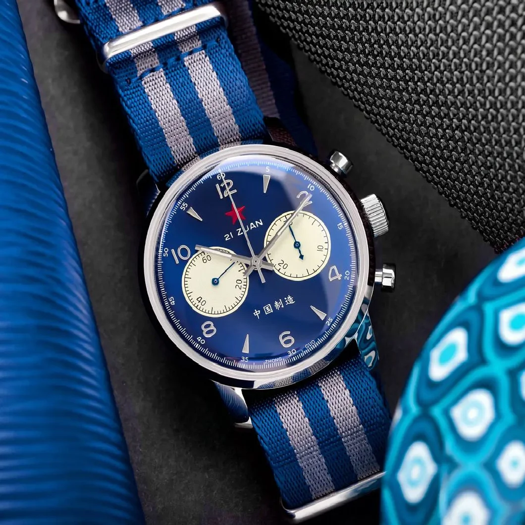 

New Men 42mm Chronograph 1963 Watch Pilot Seagull Movement Gooseneck Mechanical Men's Watch Sapphire Hardlex Acrylic Sport Clock