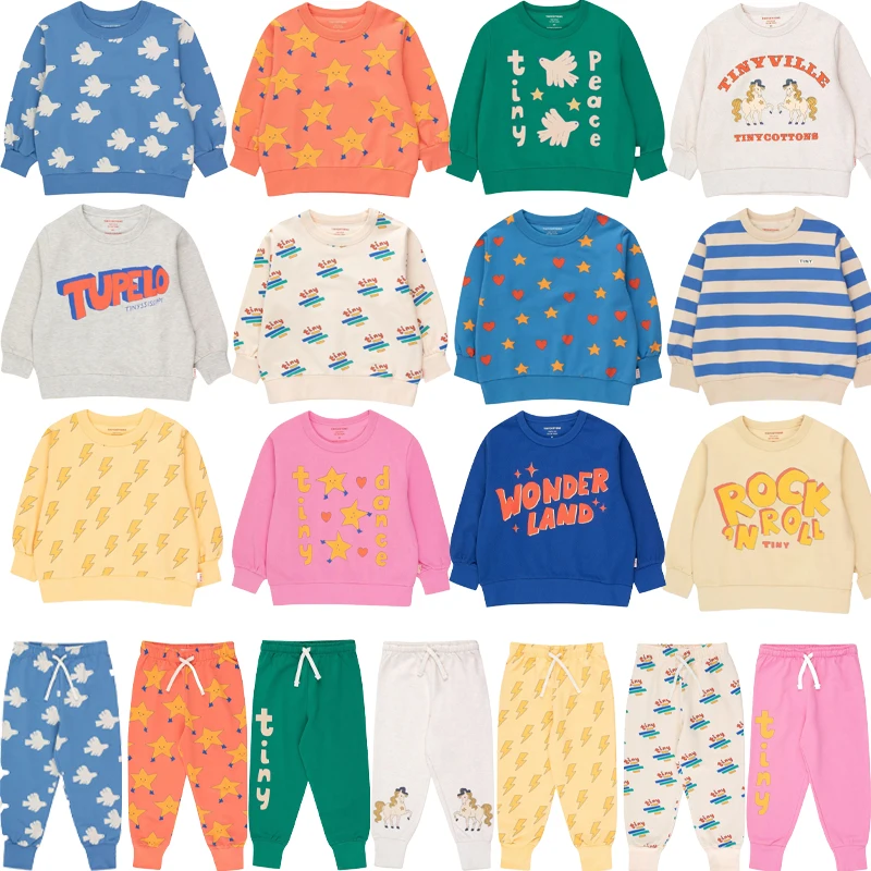 Детская одежда для девочек и мальчиков толстовки с синим принтом маленьких