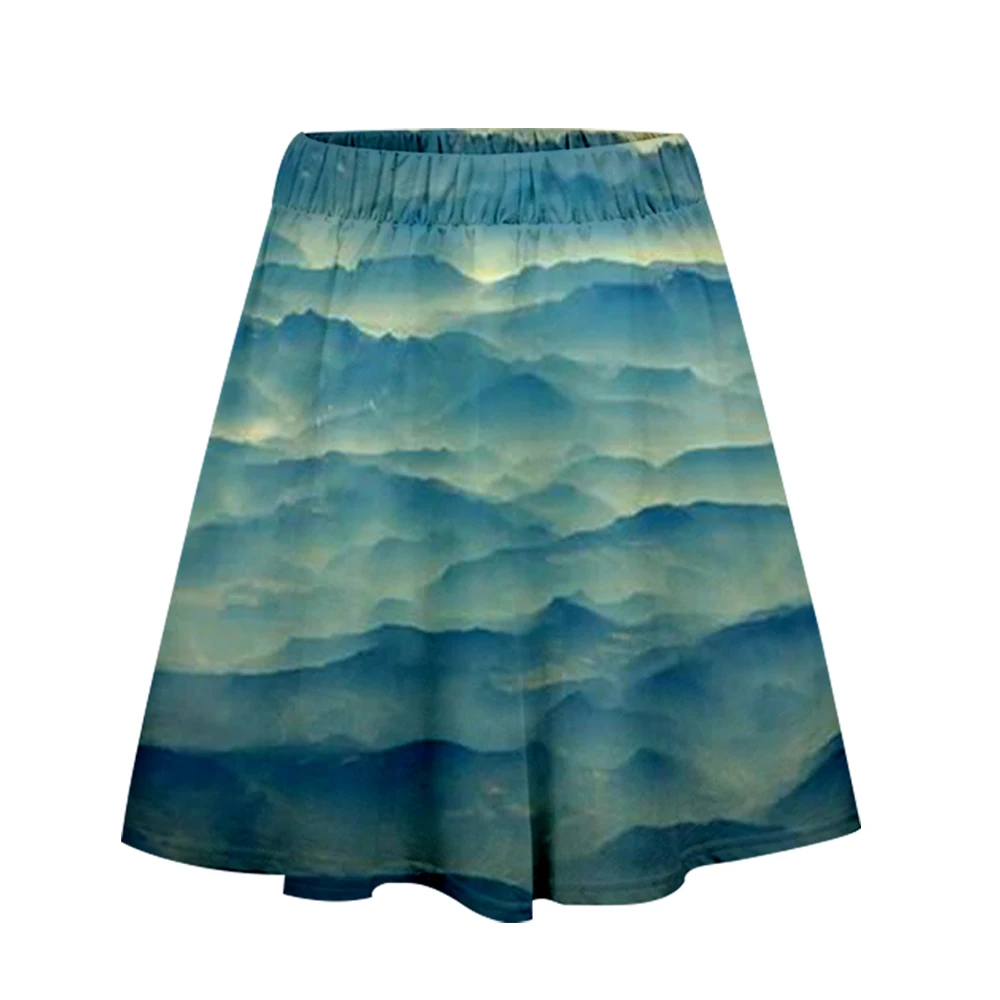 Lianshuo 2022 New Summer Ladies Beautiful Short Skirt Thin Section All-match Casual Printing Pattern Beach Skirt Woman Skirts