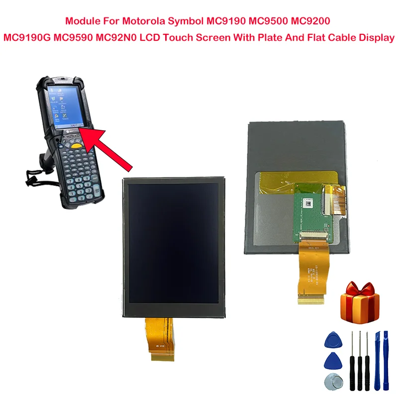 Модуль для Motorola Symbol MC9190 MC9500 MC9200 MC9190G MC9590 MC92N0, сенсорный ЖК-экран с пластиной и ПЛОСКИМ КАБЕЛЕМ