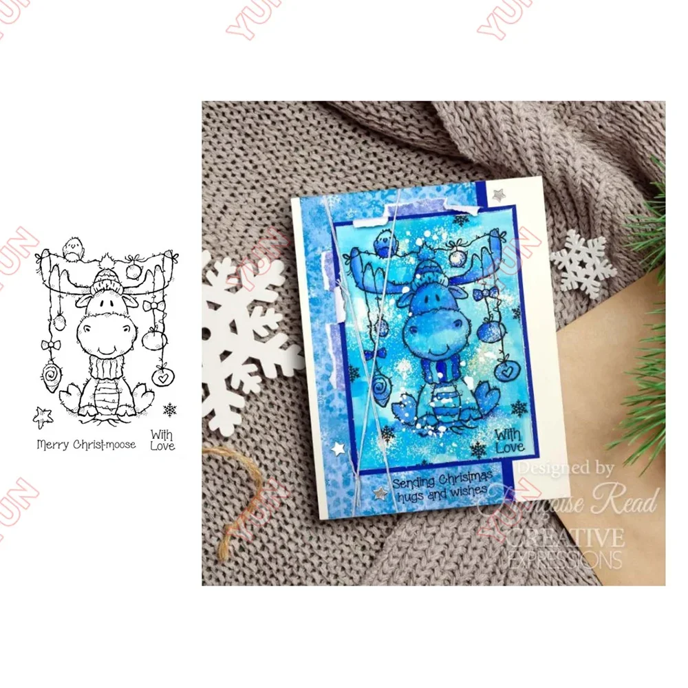 Рождественские олени металлические Вырубные штампы прозрачные с лосями