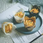 Новогодняя бумажная подкладка для кексов, 50 шт., чашка для выпечки для свадебной вечеринки, кексов, тюльпанов, бумажный стаканчик для кексов, маслостойкая обертка для торта