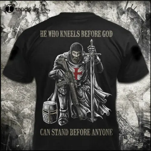 

Knights Templar He Who Kneels Before God Can Stand T Shirt 3D Unisex Swim Shirt Custom Aldult Teen Unisex Xs-5Xl Fashion Funny