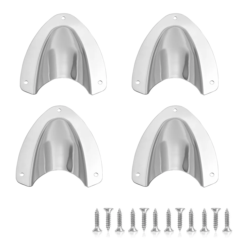 

Marine Grade 316 Stainless Steel Clam Shell Vent 4 PCS,Size 1.53X1.77 Inch (39X45 mm ), with 12 Pcs Screws