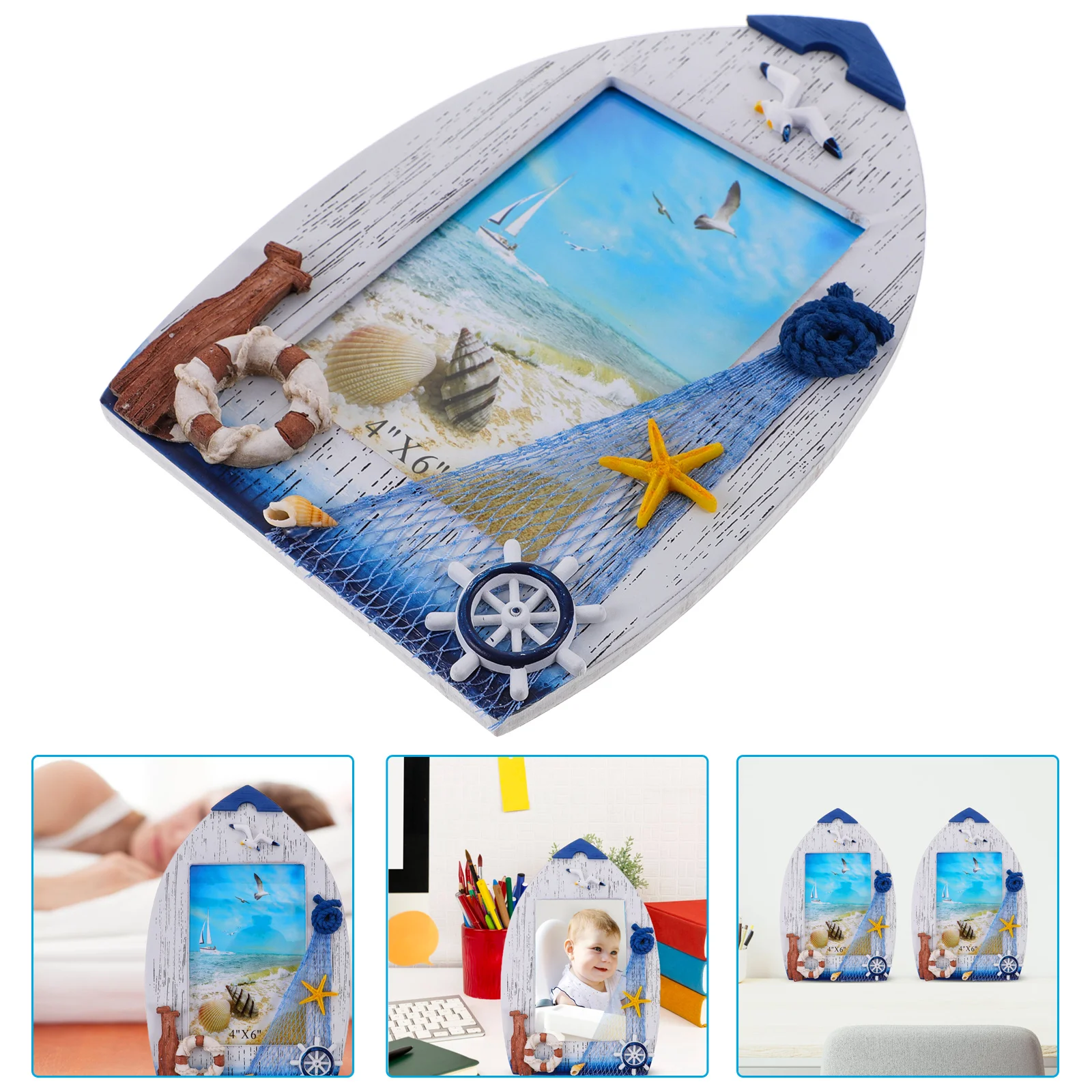

Nautical Picture Frame Decorative Wooden Picture Frame Nautical Style Photo Frame for Desktop