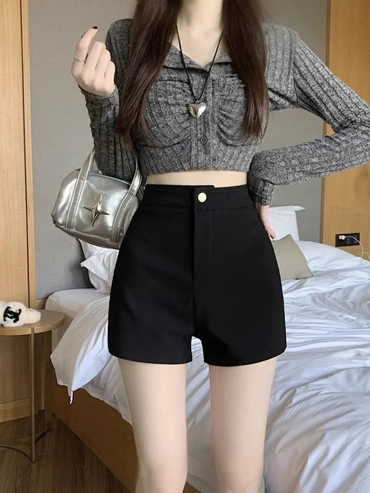 Женские шорты на флисовой подкладке с высокой талией