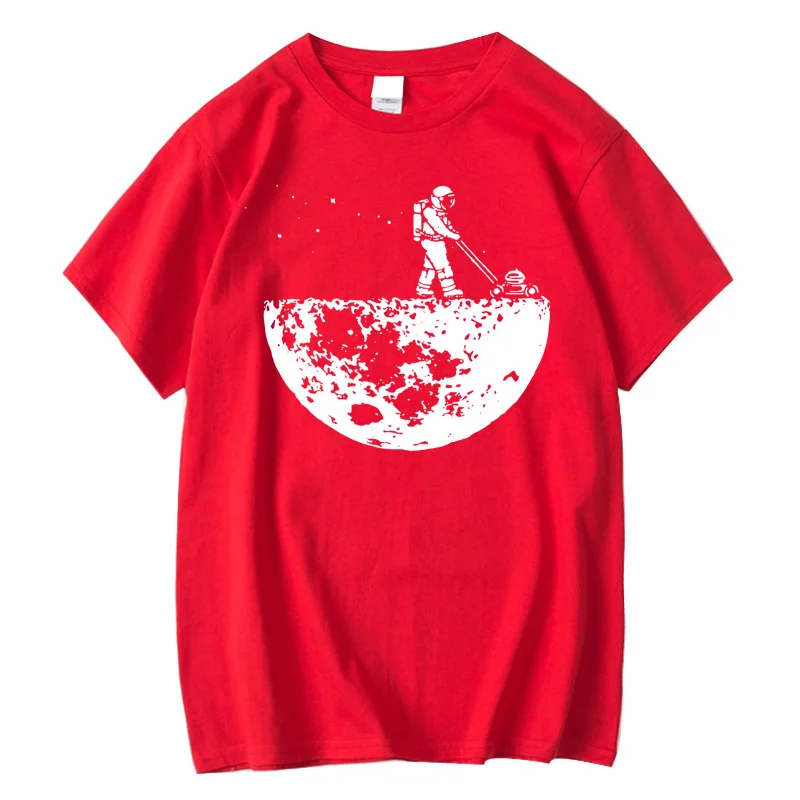 Футболка мужская хлопковая с круглым вырезом и принтом лунного очистителя