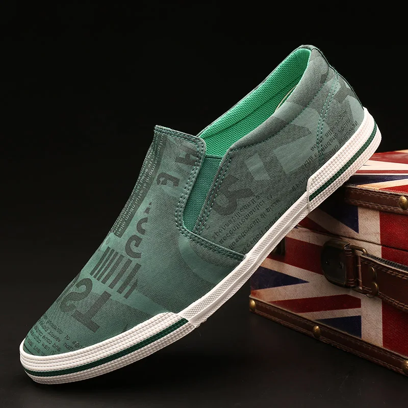 

Men's Flat Shoes Graffiti Colors Loafer Male Driving Lazy Lightweight Vulcanized Shoes Breathable Canvas Mens Shoes Casual