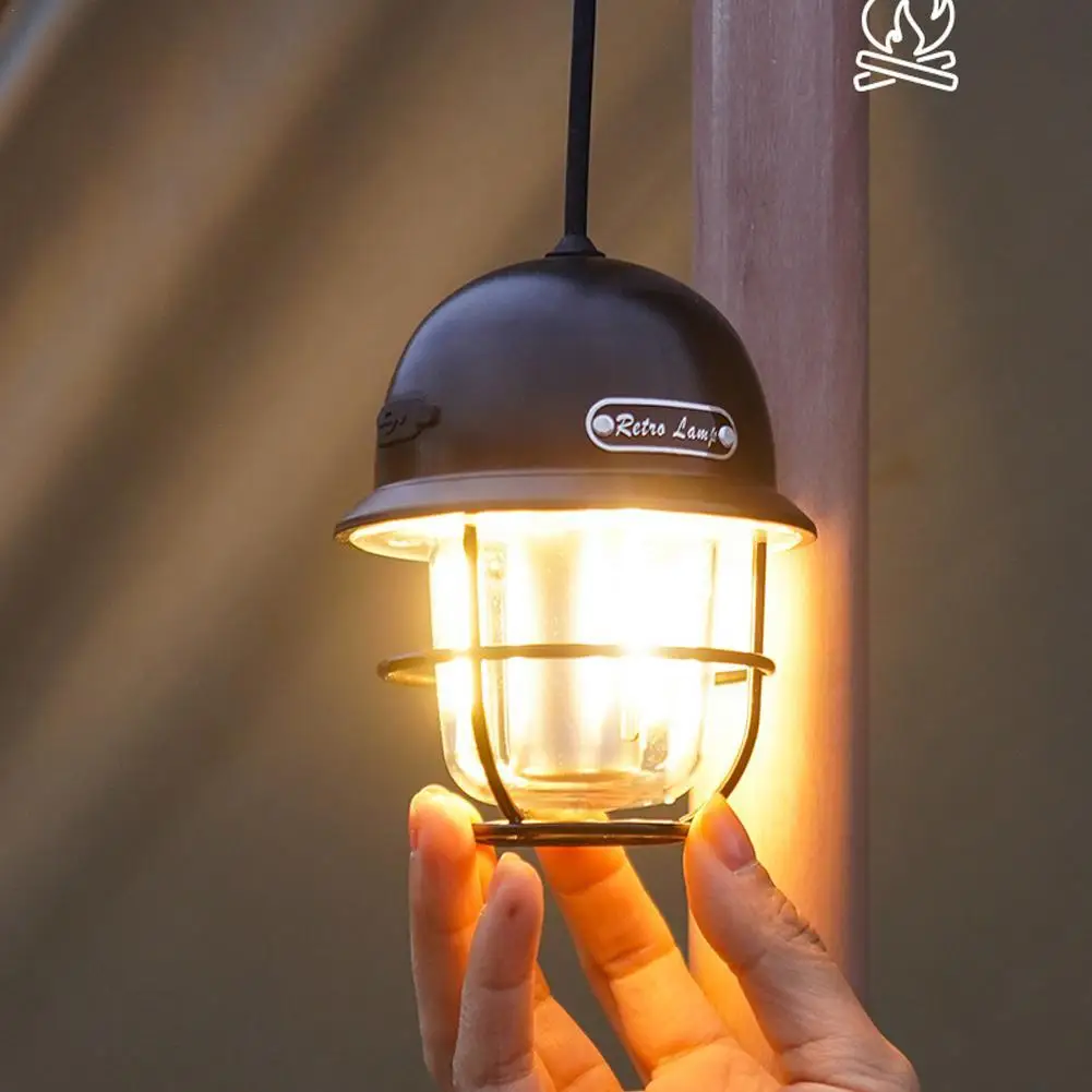 

Винтажный туристический светильник в стиле ретро, портативное освещение для палатки, декоративный водонепроницаемый уличный фонарь для сада, улицы, дорожек, газона
