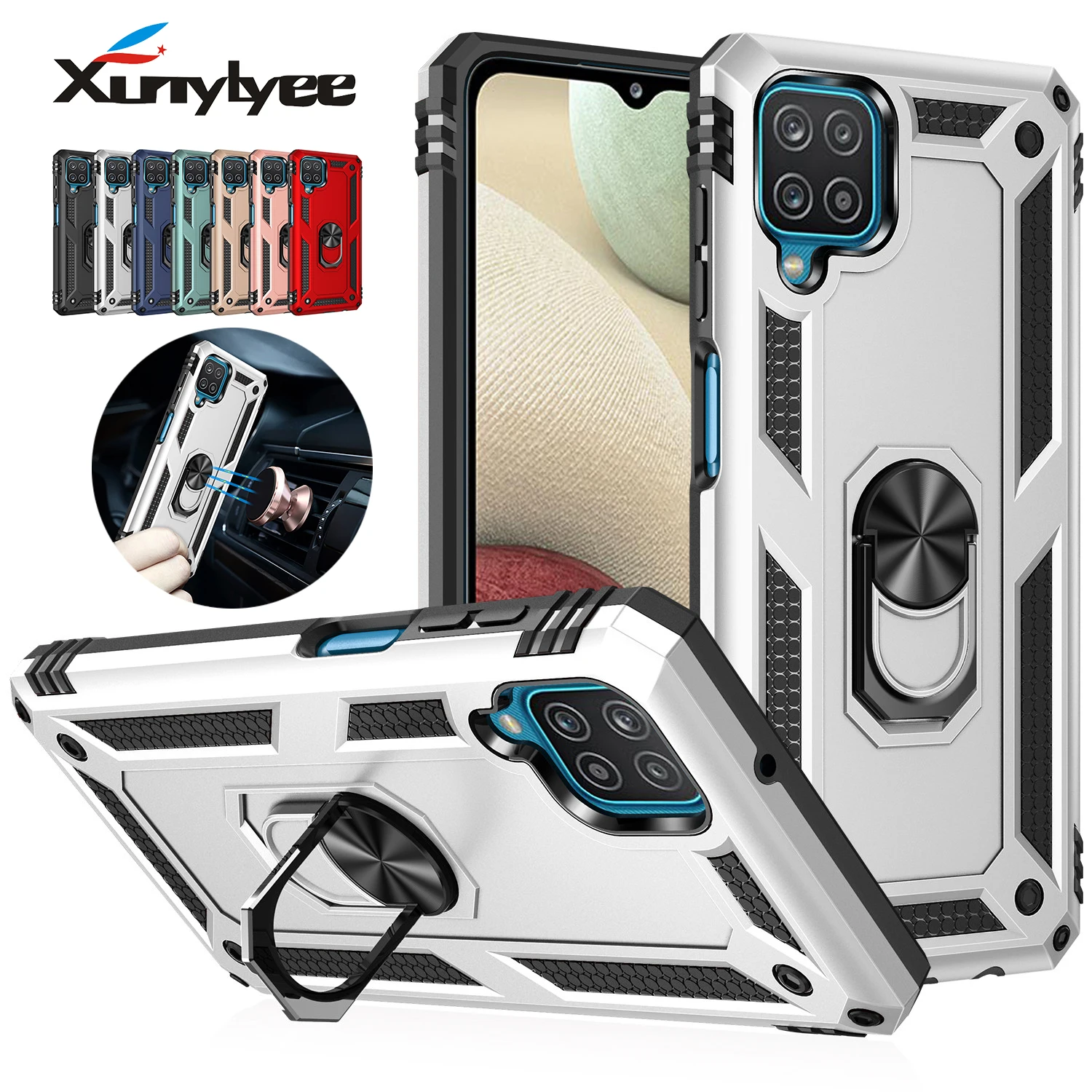 

XunyLyee Case for Samsung Galaxy S21 Ultra S22 Plus Note 20 Ultra S20 FE A52 A72 A12 A22 A31 Military Grade Bumpers Armor Cover