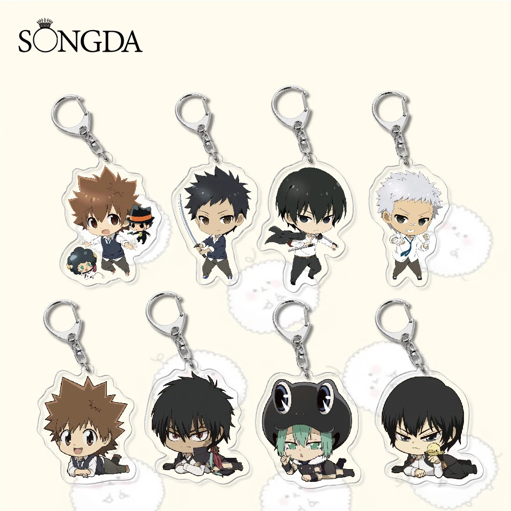 

Katekyo Hitman Reborn Anime Acrylic Keychain Cartoon Sawada Tsunayoshi Cosplay Figures Bag Pendant Keyring Fans Gift Cos Props