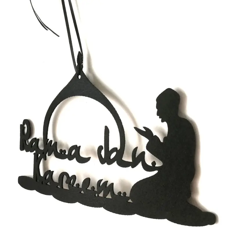 Ид Мубарак Мусульманский Ислам Рамадан Нетканый кулон Полые буквы Верующий