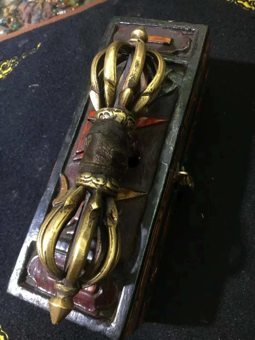 1Pcs/Lot Tibetan Buddhist supplies copper rituals Vajra with original wooden special boxes antique and old items collections