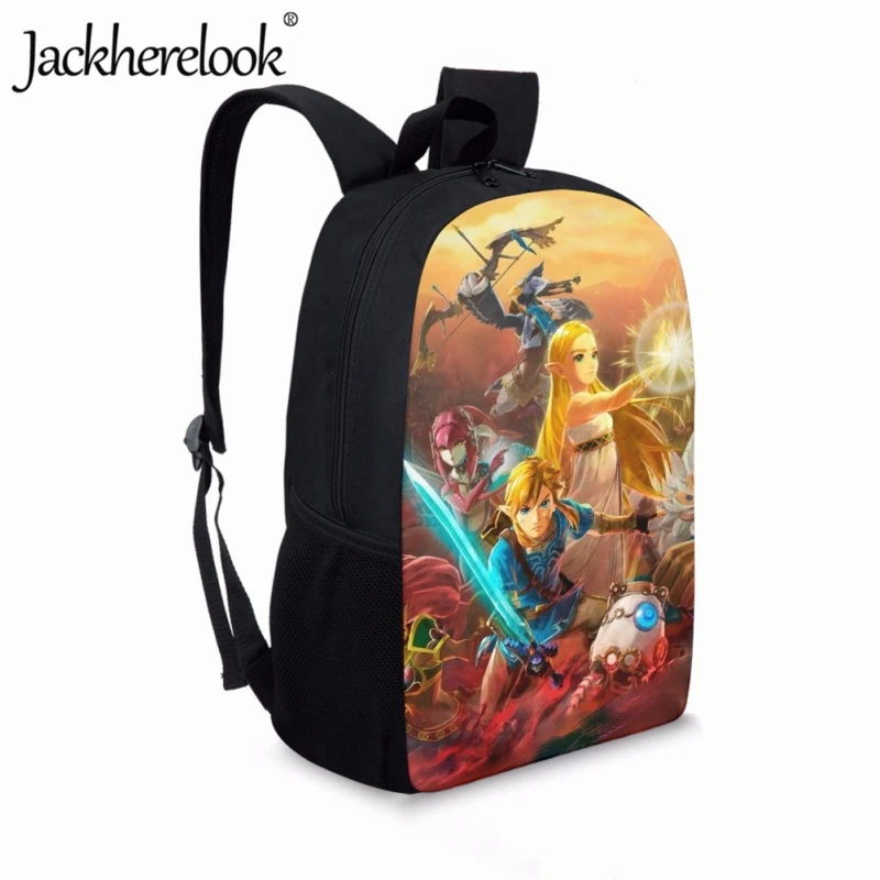 Jackherelook Anime Game Zelda: Breath of the Wild Print School Bag New Large Capacity Backpack for Kids Casual Sports Travel Bag