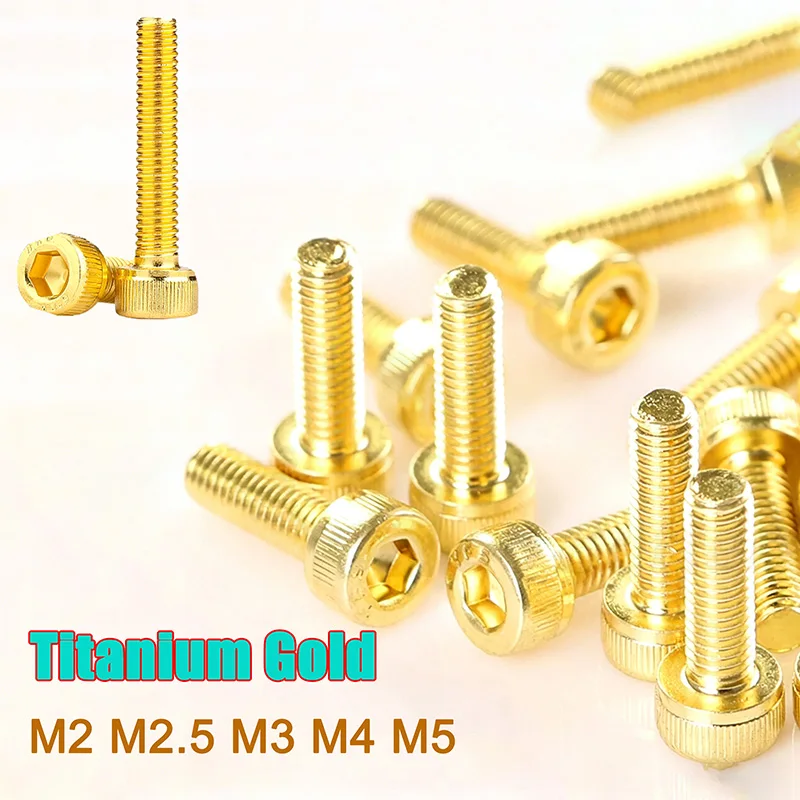 Фото Beicai 10 шт. M2 M2.5 M3 M4 M5 Высокопрочные титановые винты с шестигранной головкой класса 12.9, винты с накаткой, титановые болты №2