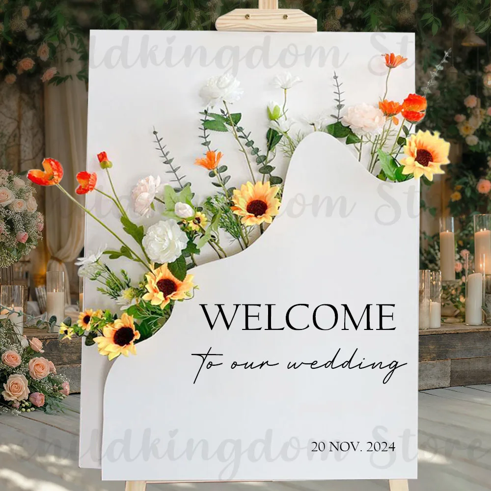 Ripple Custom Flower Box Свадебный знак приветствия Персонализированная мозаичная рамка