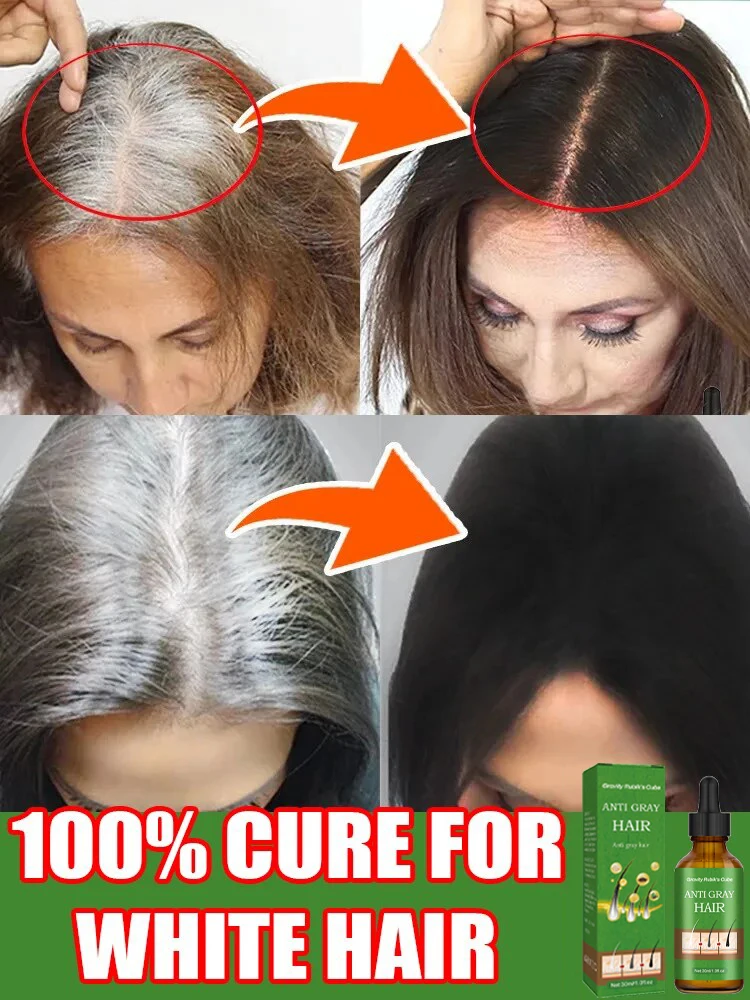 Suero Natural Anti gris para el cabello reparación de blanco y oscurecimiento remedio nutritivo cuidado del