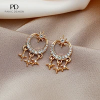 2021 new original design temperament fashion sense star moon earrings anti allergy ring womens tassel earrings jewelry