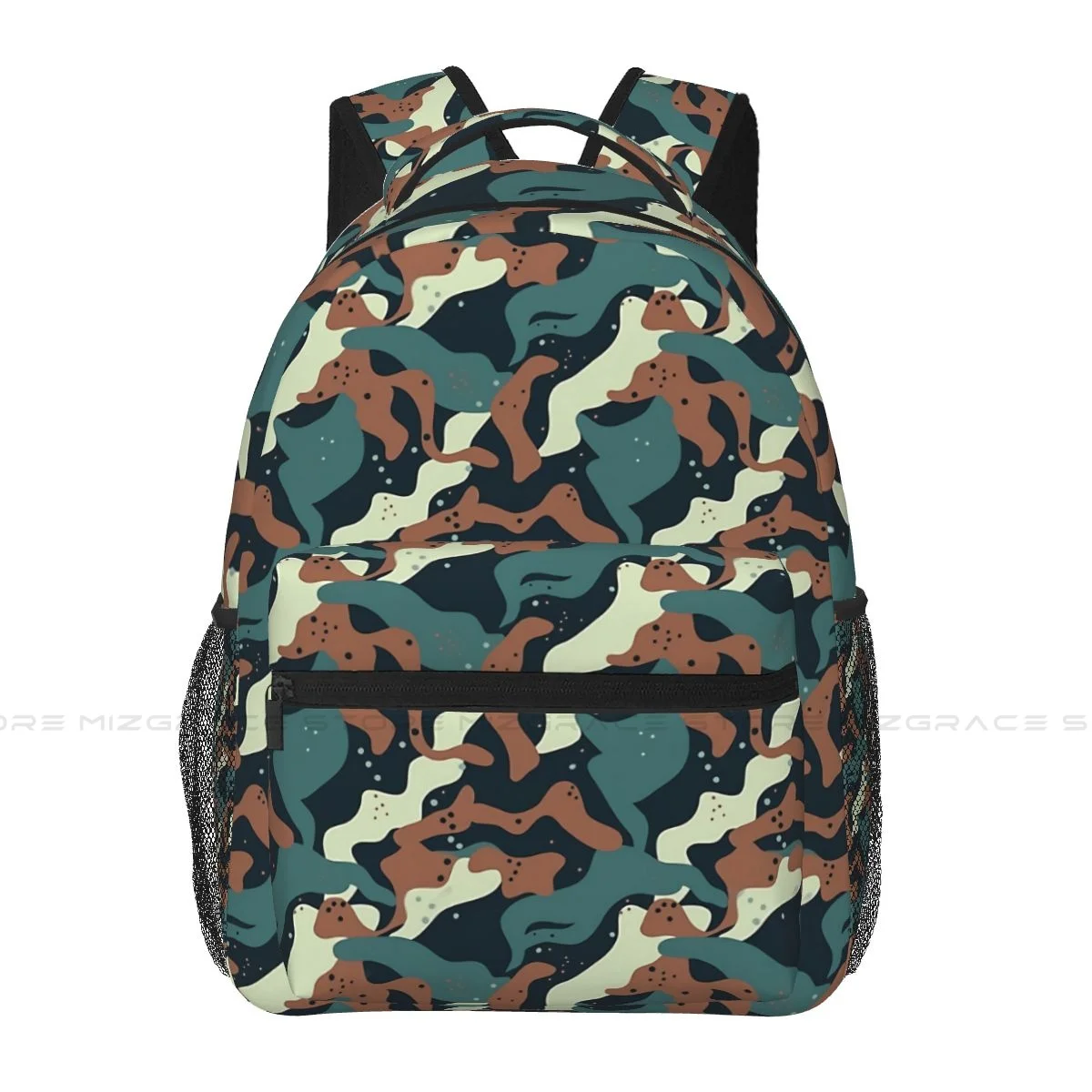 Camo Army Military Green Camouflage Pattern Students School Bags Camouflage Boy Girl Teens Books Backpack Soft Rucksack Unisex