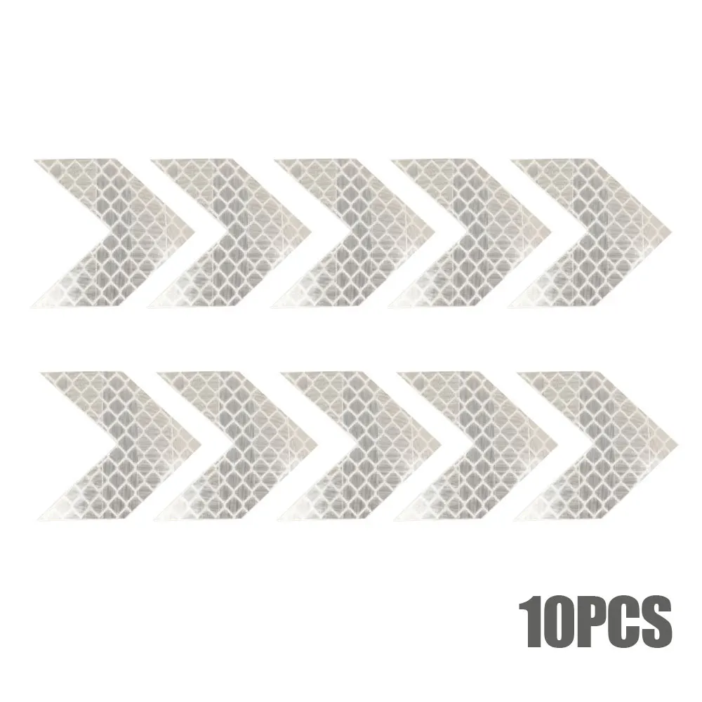 

10 шт./компл. автомобильная наклейка, светоотражающая лента со стрелкой, предупреждающая наклейка безопасности для бампера автомобиля, отражатель багажника, аварийная лента, Стайлинг автомобиля