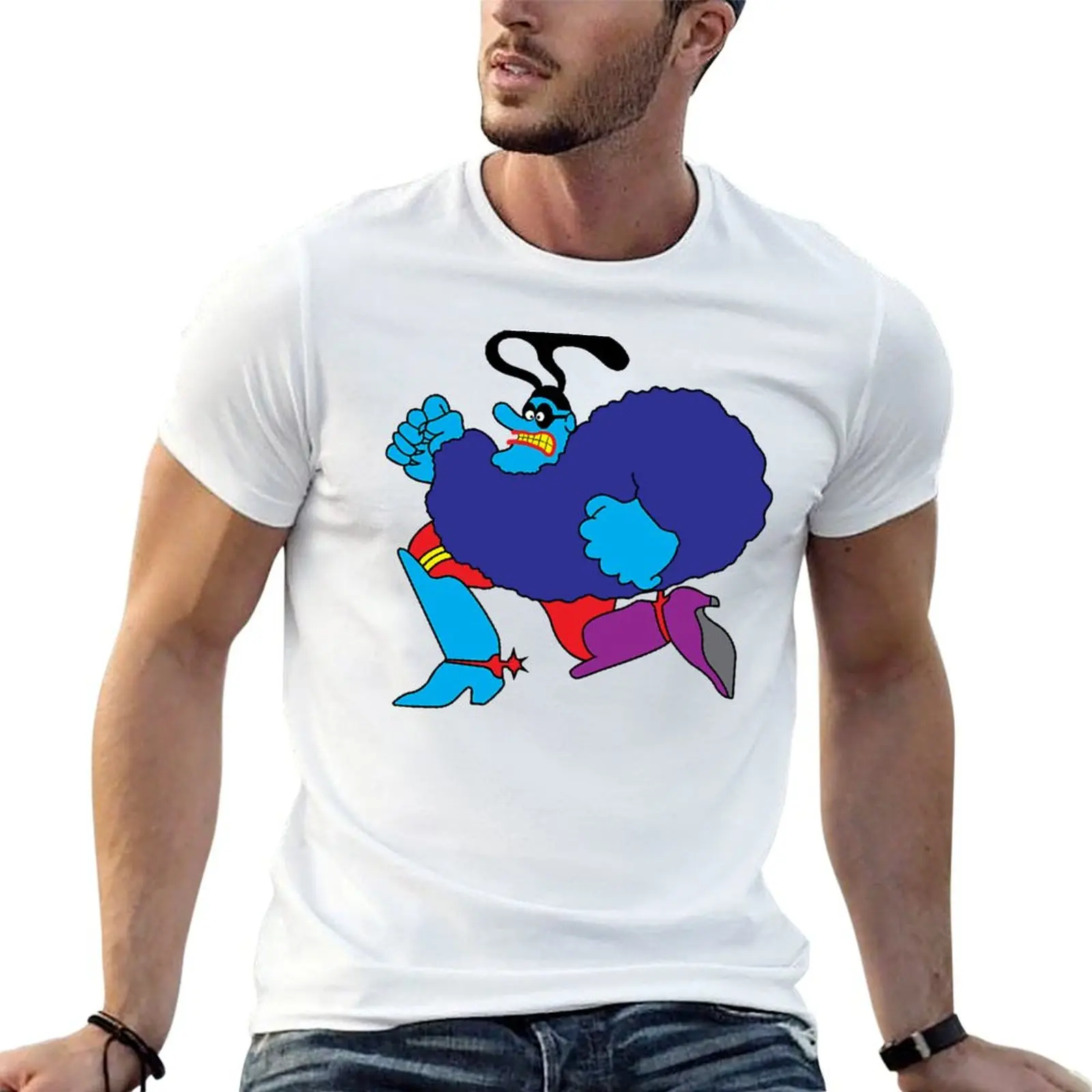 Фото Футболка Blue Meanie с принтом, мужские футболки, 100% хлопок, мужская футболка из 100% хлопка, футболка №1