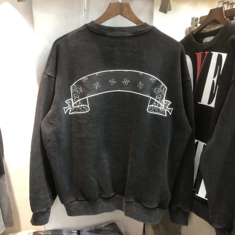 

Quality Askyurself Fashion Good Sweatshirts Men Black Distressed Abstract Scroll Women Vintage Crewneck Oversize ASK Hoodie