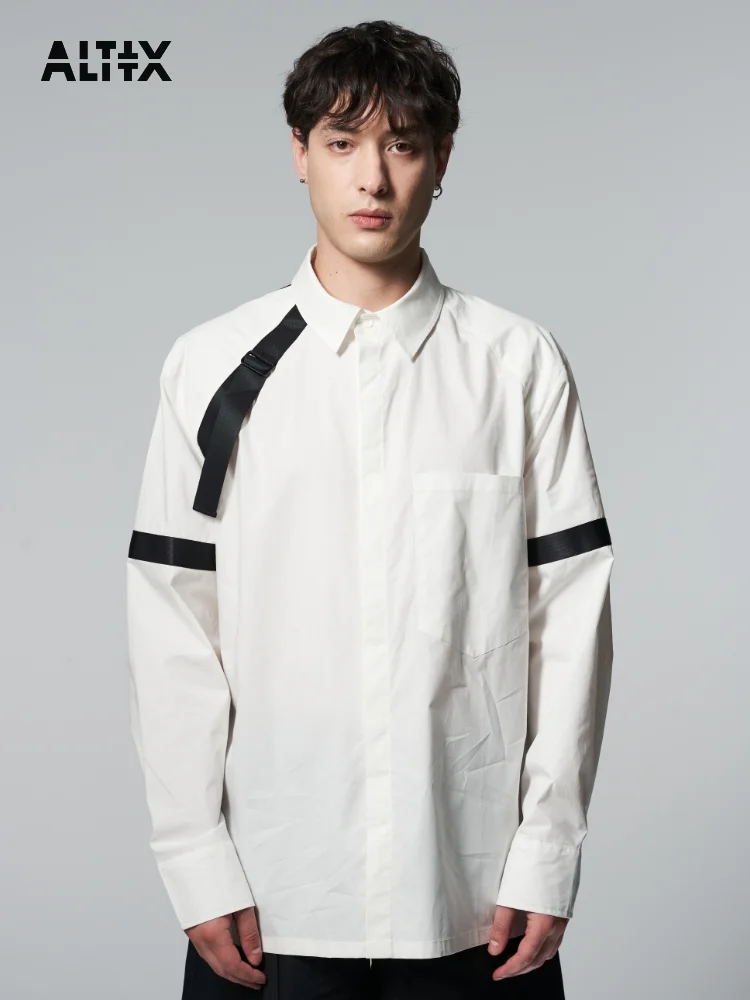 

S-6XL 2022 New Men Women GD Original Catwalk Belt Decorative Design Loose Shirt Long Sleeve Top Plus Size Costumes