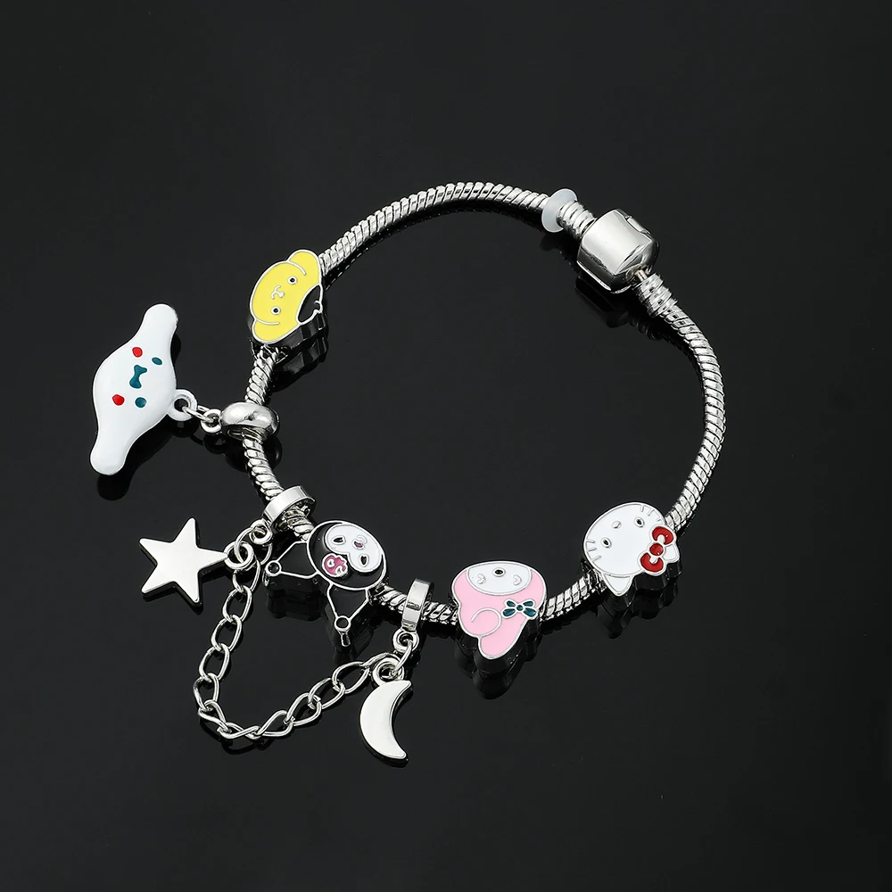 Браслет Sanrio Kuromi аниме мультфильм Hello Kitty Cinnamoroll браслет для девочек ювелирные