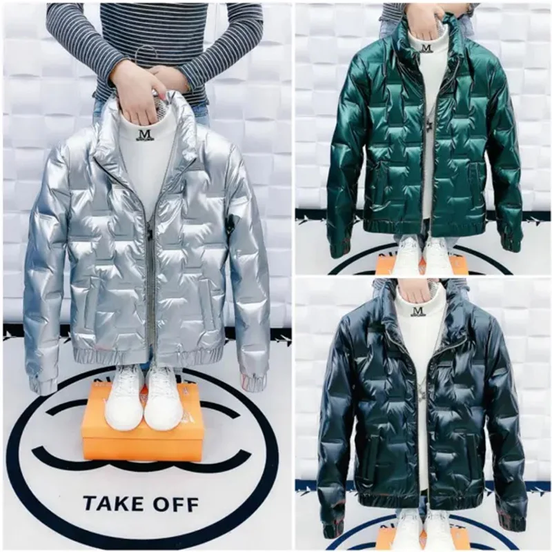 New Winter Coat, Men'S Stand Collar Down Jacket, Slim, Light And Warm Cotton Solid Color, Short Net Red