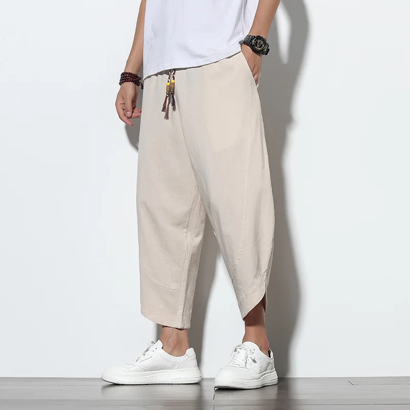 

Мужские осенние брюки до щиколотки, однотонные шаровары, мужские повседневные Джоггеры в стиле хип-хоп в Корейском стиле, Мужская Уличная одежда, брюки, 2023