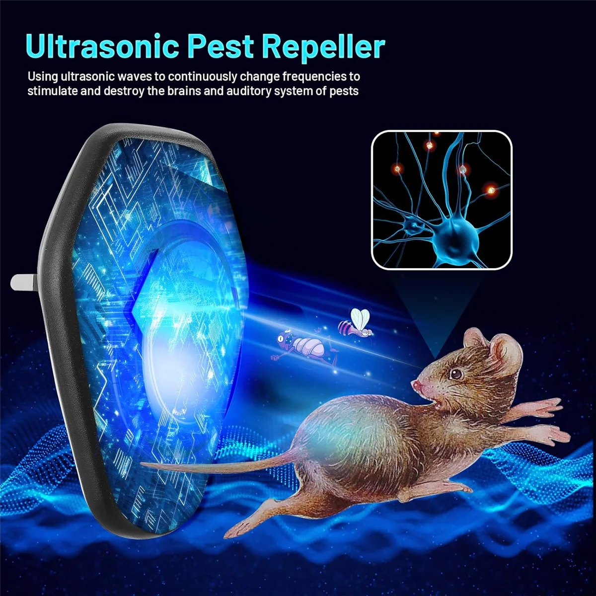 Ультразвуковой Отпугиватель вредителей 4 шт. Репеллент для мышей устройство