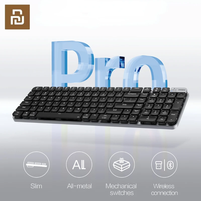 

Youpin MIIIW Wireless Mechanical Keyboard PRO 102Keys Bluetooth&USB 2.4GHz Receiver 1000mAh Chargeable Compatible Win/Mac