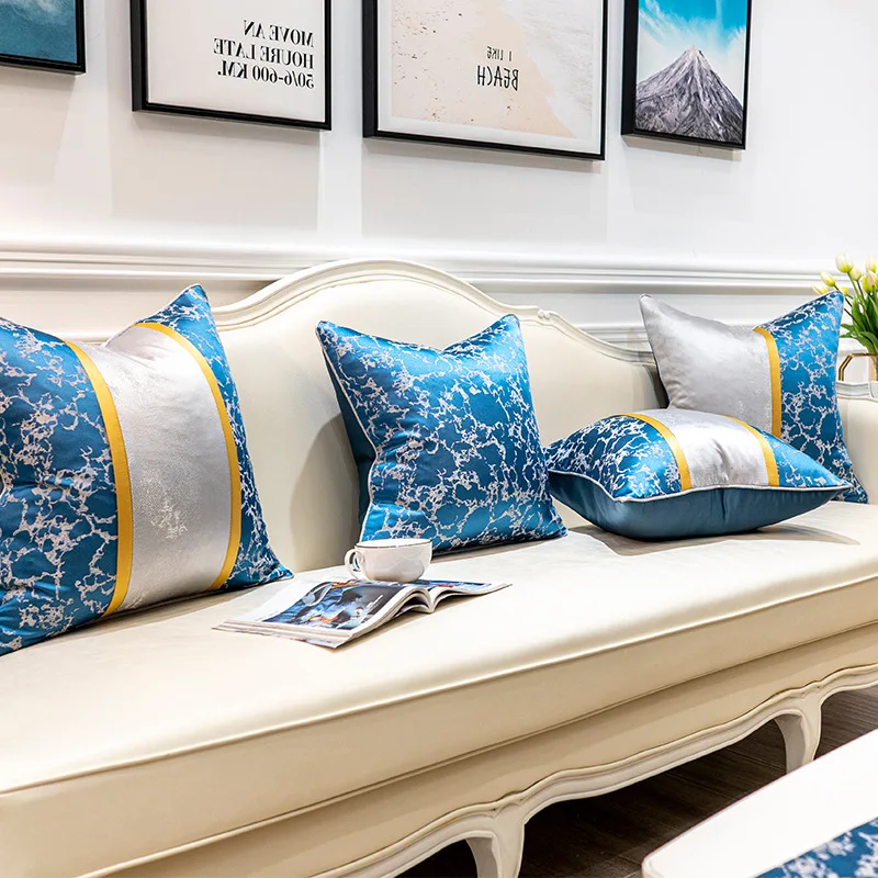 Modern Simple Luxury Cushion Cover Decorative Pillow for Living Room Decor Case High Quality Blue Covers |