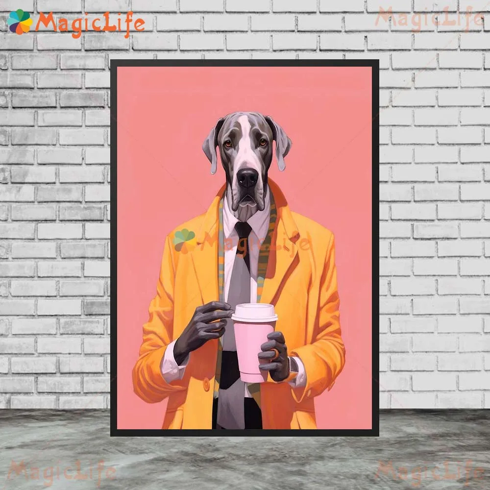 Забавный портрет птицы Кофе Чай джентльменов планшетов для гостиной