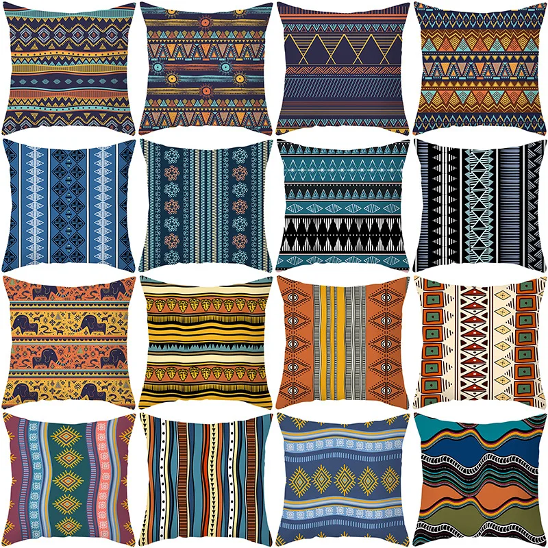 

Abstract Striped Cushion Cover Bohemian Ethnic Decorative Pillow Case for Sofa Nordic Home Decor Throw Pillow Cover 45x45cm