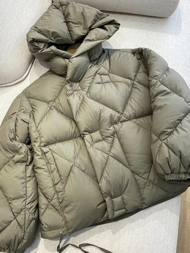 Winter Short Puffer Jacket Women Hooded 90% White Duck Down Coat Light Warm Casual Snow Parkas Female Loose Outwear