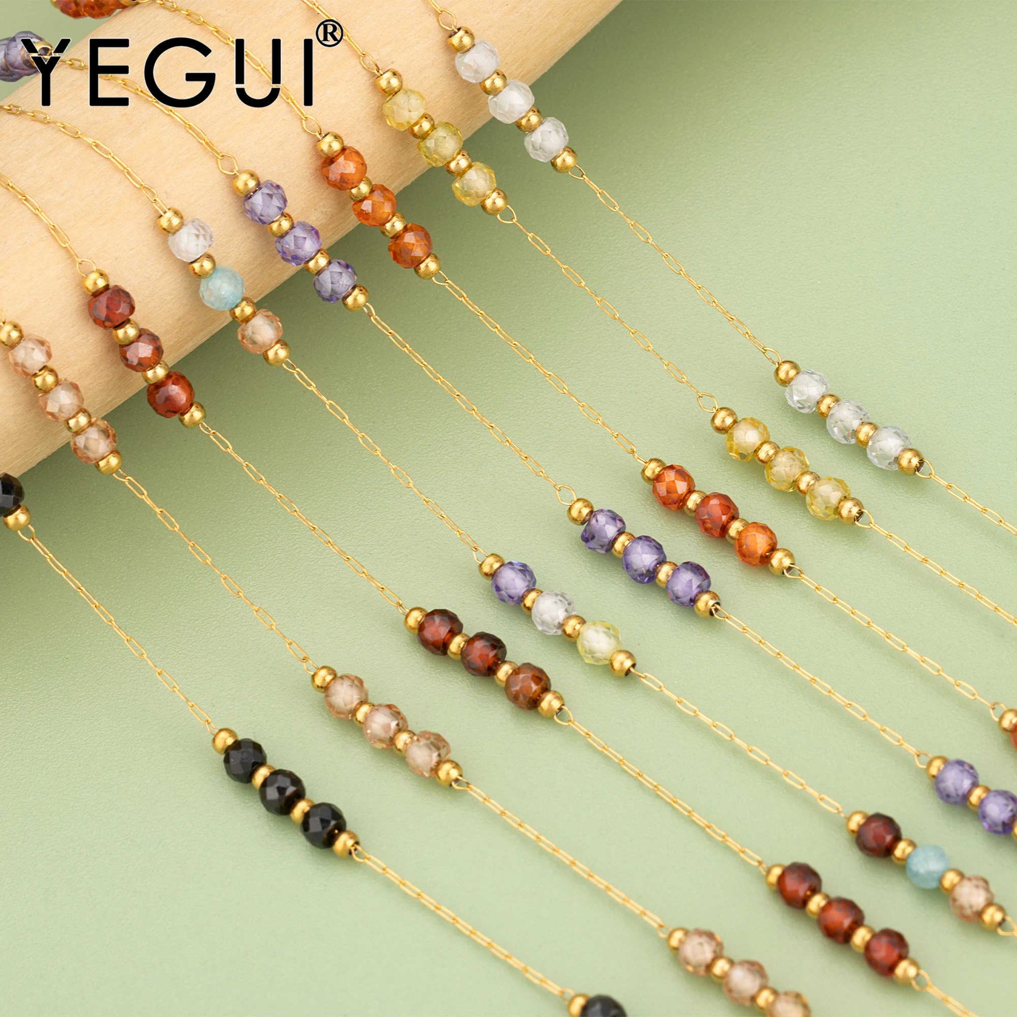 YEGUI C405 цепочка нержавеющая сталь цирконы без никеля ювелирная фурнитура ручная