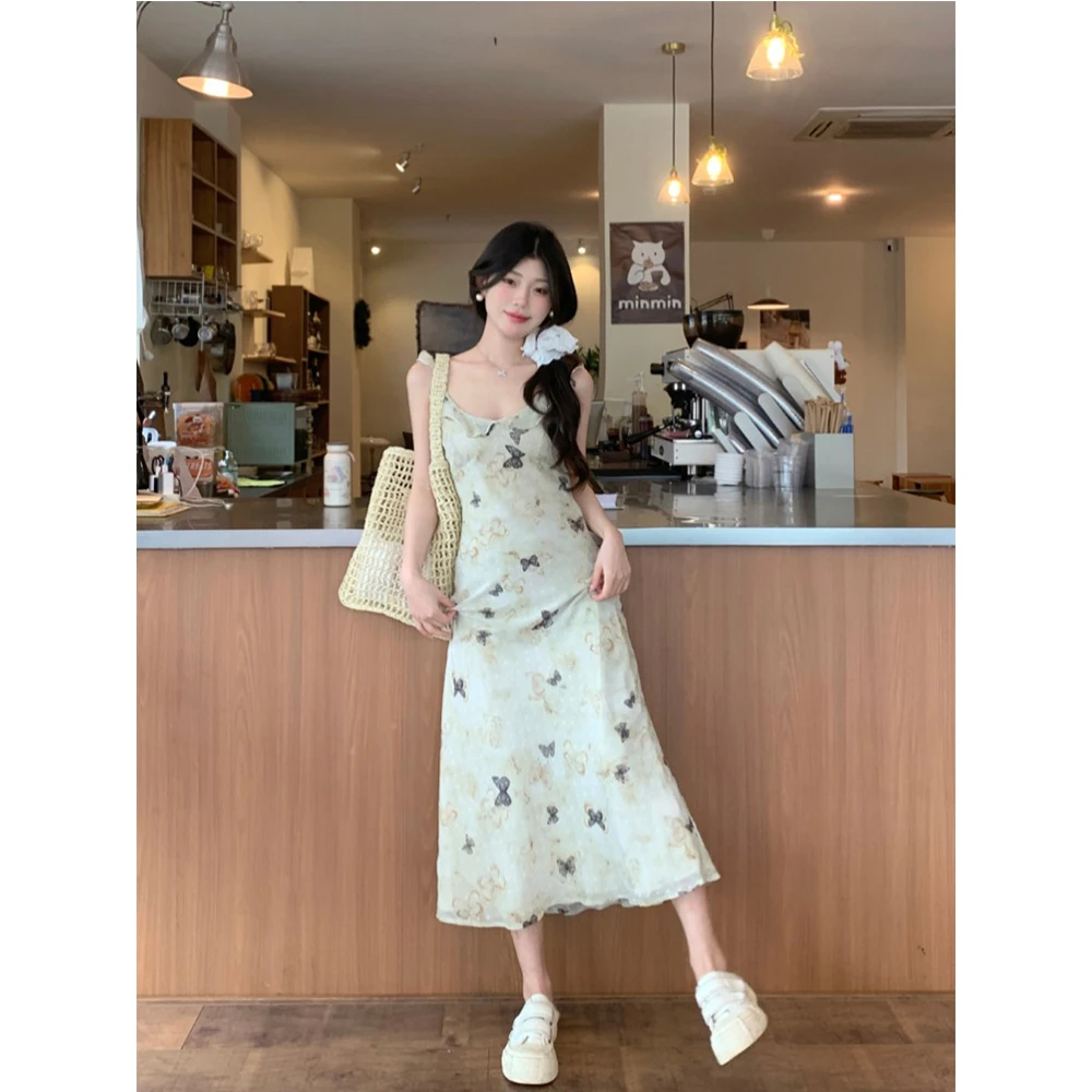 Женское ТРАПЕЦИЕВИДНОЕ ПЛАТЬЕ с принтом летнее облегающее длинное платье на