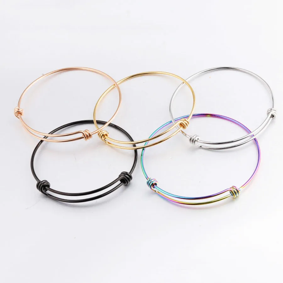 

30pcs/Lot 1.8mm Thick Stainless Steel Bangle Bracelet Cuff Bracelet Expandable Wire Cable Bangle Wholesale 55/60/65mm