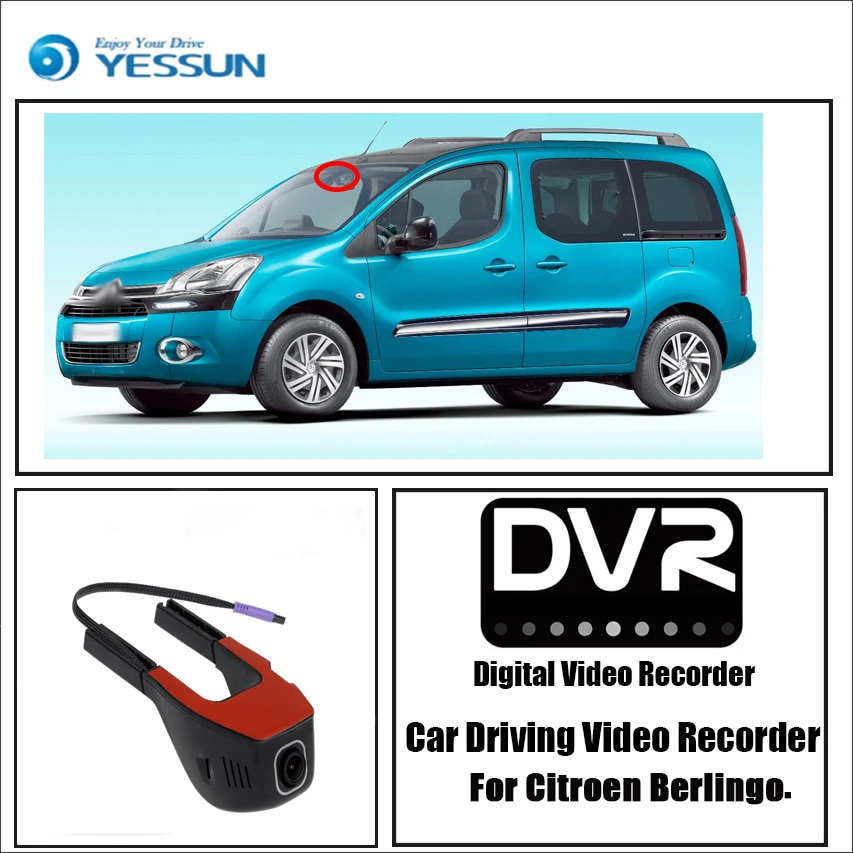 

YESSUN для Citroen Berlingo Автомобильный видеорегистратор DVR Мини управление Wifi Камера Новатэк 96658 регистратор видеорегистратор
