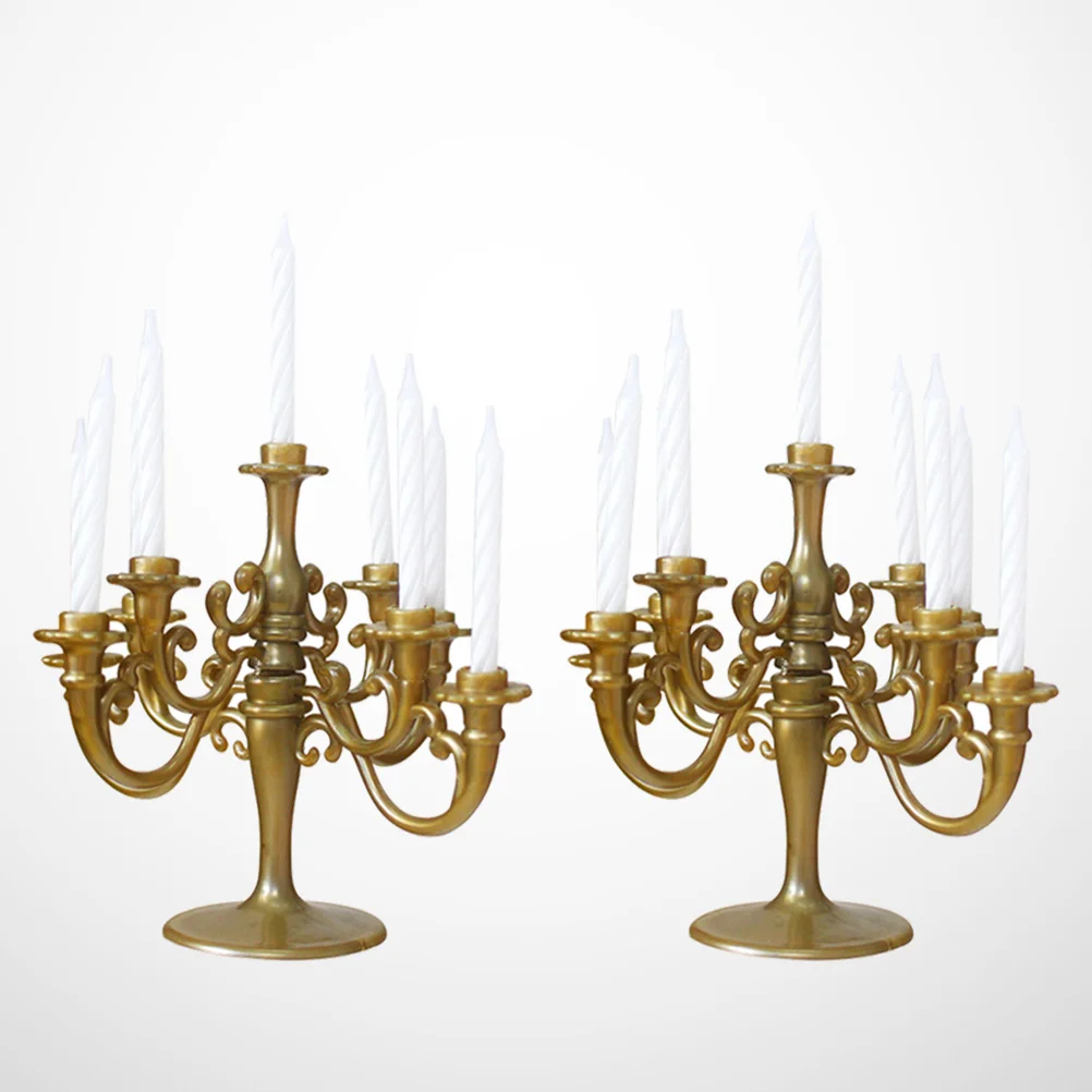 

Cakebirthdaytopper Candelabra Candlestick Holder Picks Insert Decorativetaper Cupcake Lights Fancy Wedding Gold