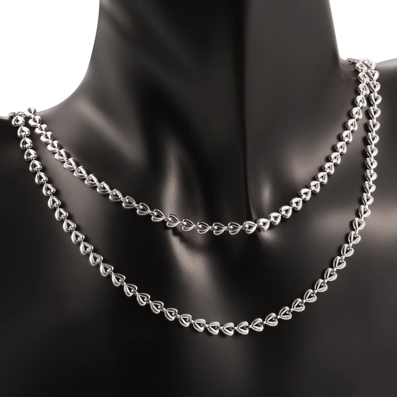 Двусторонняя цепочка в форме сердца из нержавеющей стали для изготовления