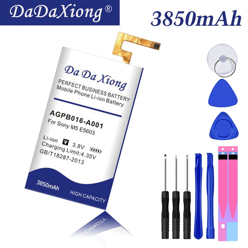 

DaDaXiong 3850mAh AGPB016-A001 For Sony Xperia M5 M 5 E5603 E5606 E5653 E5633 E5643 E5663 Phone Battery