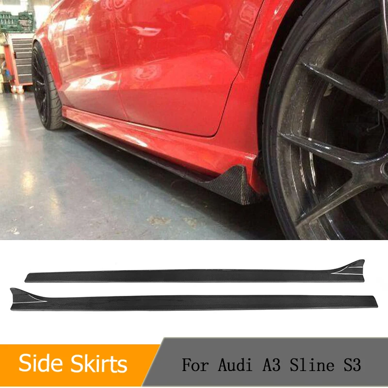 Автомобильные боковые юбки из углеродного волокна комплект кузова для Audi A3 Sline S3